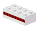 P-No: 3001pb16  Name: Brick, Decorated 2 x 4 with 8 Plane Windows in Thin Red Stripe Pattern