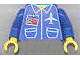 P-No: 973pb97c01  Name: Torso Airplane Crew Male, Pockets, ID and Logo Pattern / Blue Arms / Yellow Hands